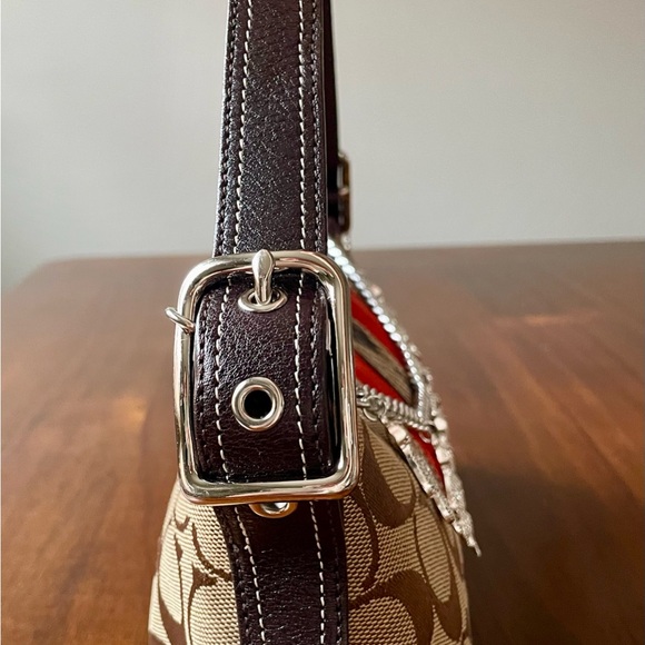 Vintage Coach Demi Baguette Baguette Bag Python & Suede Y2K Made in Turkey - Picture 8 of 13